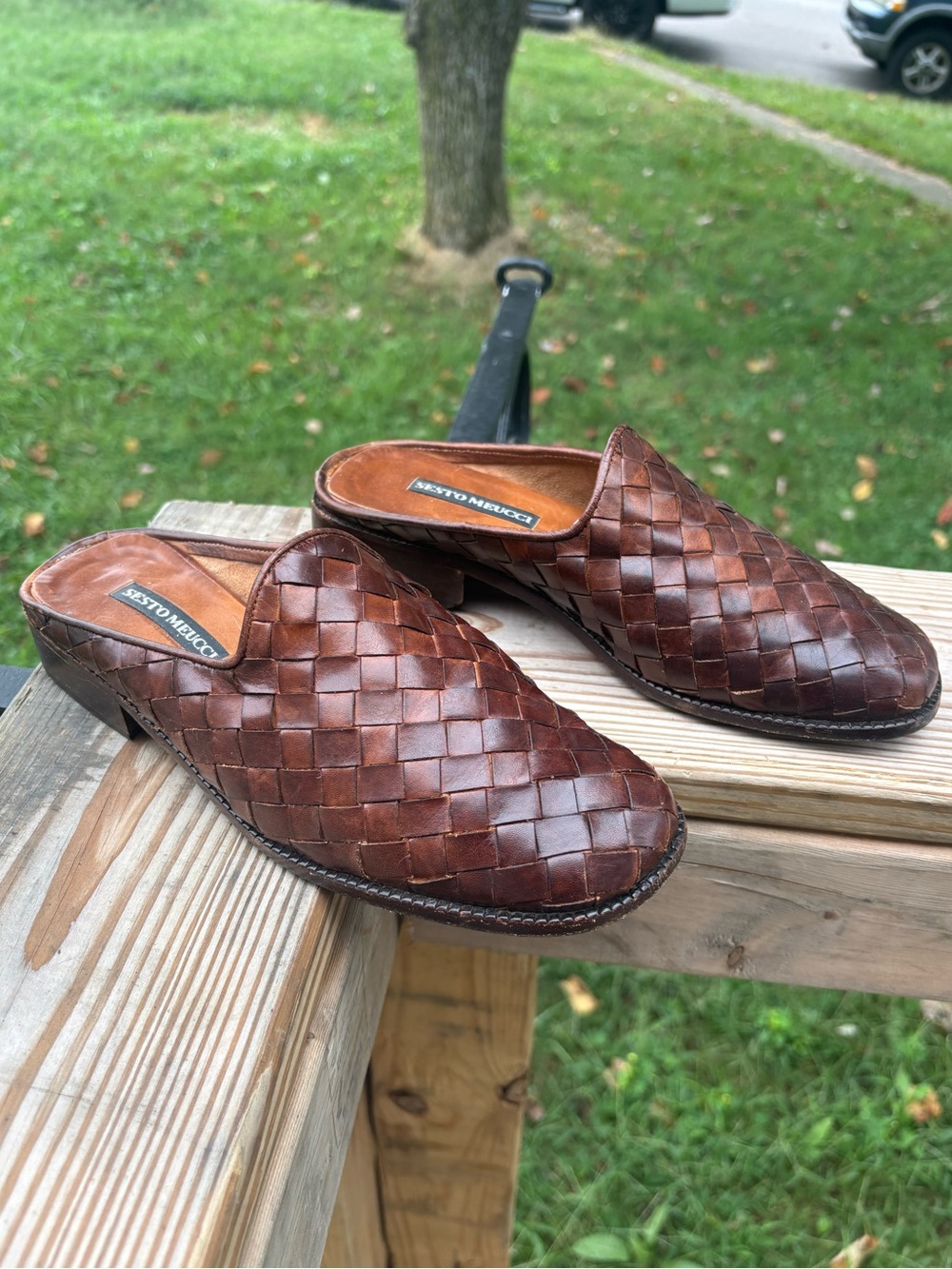 Sesto Meucci Woven Leather Mules women’s